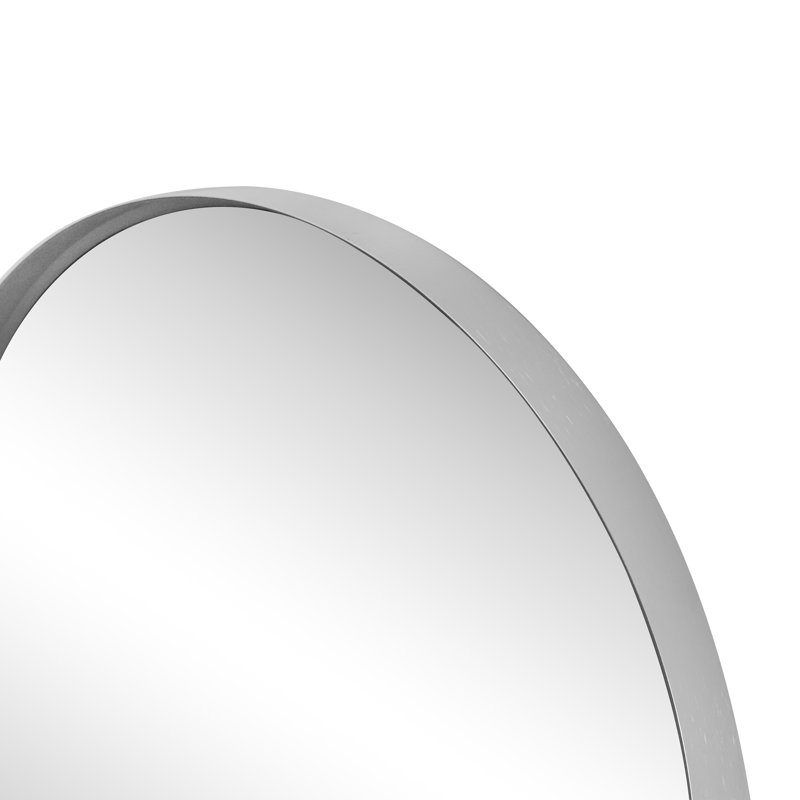 Elodie 26 in. W x 38 in. H Medium Arched Aluminum Metal Framed Wall Mounted Bathroom Vanity Accent Mirror, Nickel, Nickel