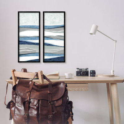 " Abstract Striped Landscape Flowing Waves Pattern " by Janet Tava 2 - Pieces
