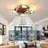 Caged Ceiling Fan With Light, 20'' Farmhouse Low Profile Ceiling Fan Lights With Remote Control, Modern Enclosed 4X E26 Bulb Ceiling Fans With Reversible Motor Living Room Bedroom Kitchen