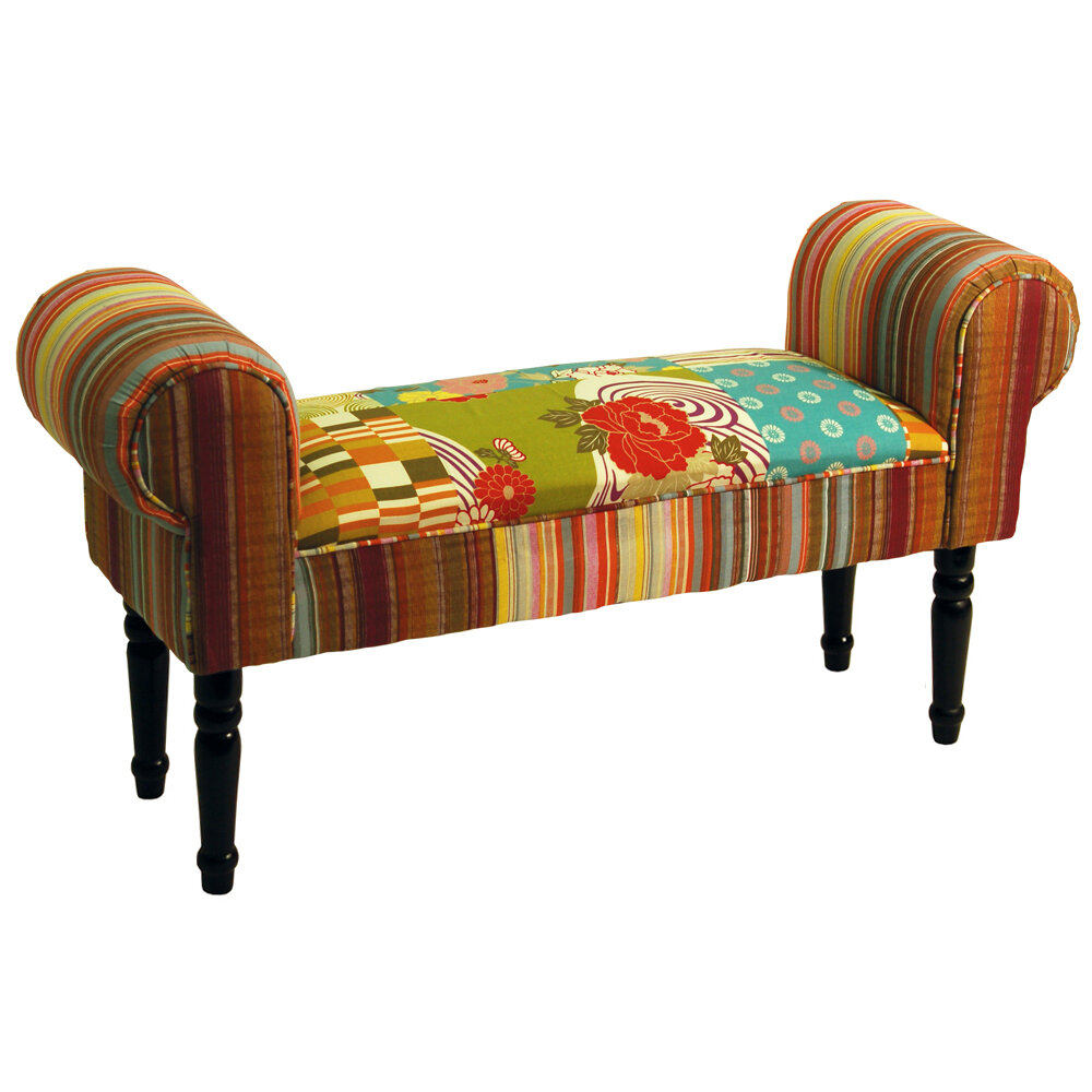 Deford cabriole legs upholstered on sale bench charlton home upholstery