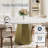 Modern 59" Round Dining Table for 6-8, White Glossy Sintered Stone Table top, Kitchen Table with Bronze Diamond Shaped Stainless Steel Base