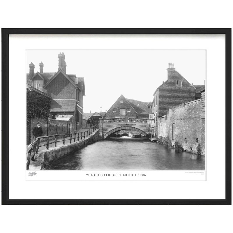 Winchester, City Bridge 1906 by Francis Frith - Single Picture Frame Print, 45cm H x 60cm W x 2.3cm D