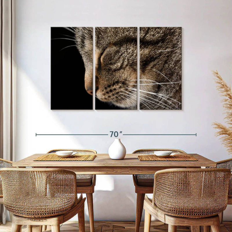 Sleeping Tabby Cat, 36" H x 57" W