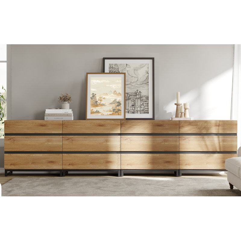 Contemporary 4-In-1 Accent Cabinet With Drawers, Wood Storage Organizer With Metal Feet - Bedroom, Entry, Office Furniture