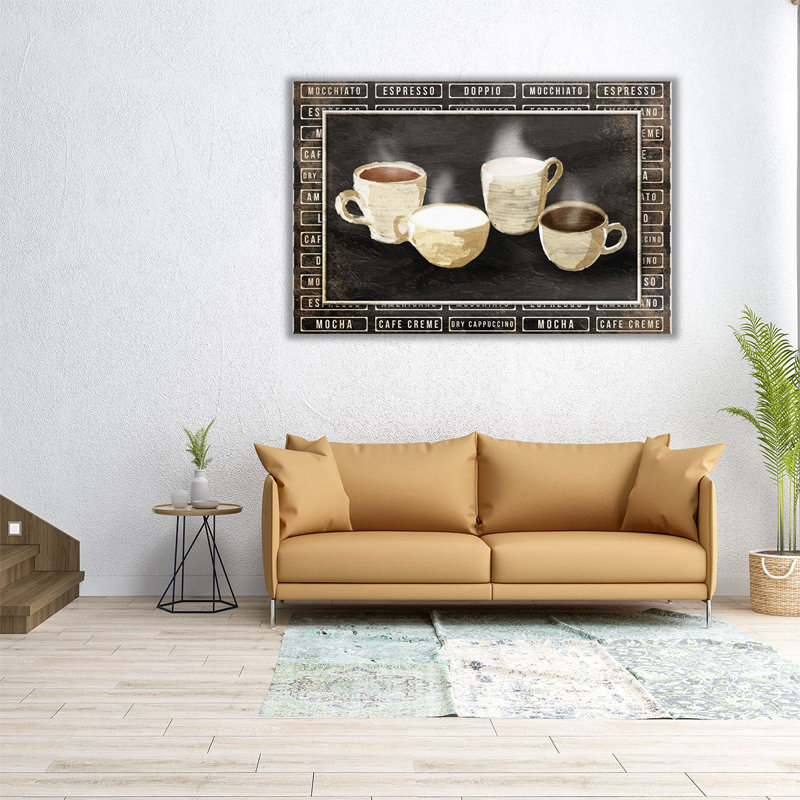 Row of Coffee - reproduction d'art sur toile, H 32 po x l 48 po