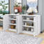 Buffet blanc à 4 portes, tablettes réglables pour rangement polyvalent avec 4 portes et tablettes, armoire de rangement spacieuse dans les espaces de vie-2088693895