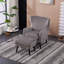 Upholstered Wingback Chair with Footstool-2088036188