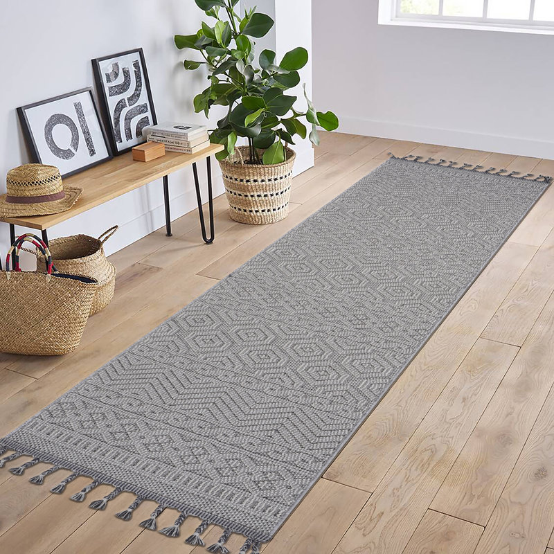 Tapis tissé à la machine Naar Guros, Tapis de couloir 2 pi 2 po x 8 pi