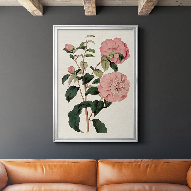 «Pink Floral Mix IV», reproduction encadrée sur papier, Argent, H 36,5 po x l 26,5 po x P 1 po