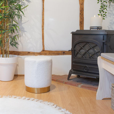 Harbour Housewares - Round Boucle Pouffe