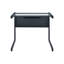 Bureau 33 po en acier inoxydable et verre transparent et noir