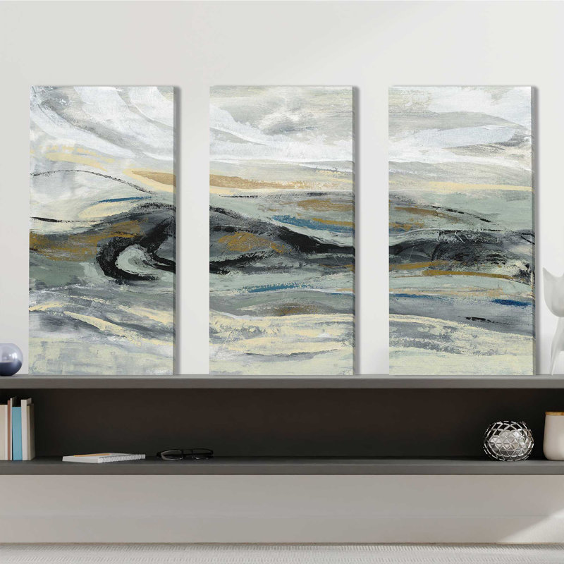 "Estuaire", ensemble de 3 impressions sur toile
