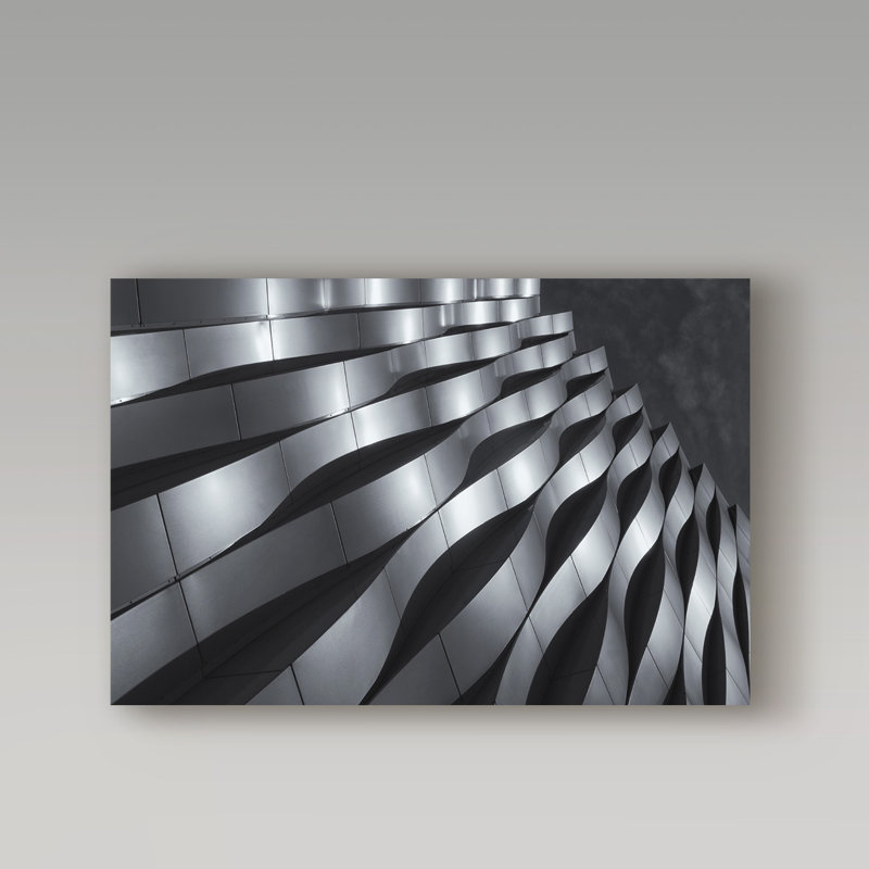 Art mural sur toile tendue - «Waving Silver» par Jeroen Van De pour décor de salon, de chambre à coucher ou de bureau - 16 x 24