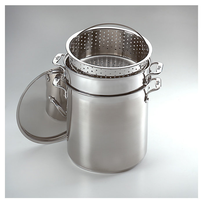 All-Clad 12 qt Multi Cooker Stainless Steel Stock Pot Strainer
