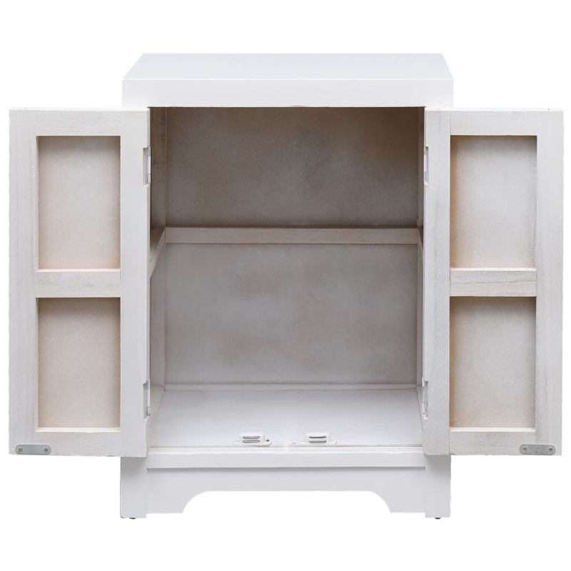 Garris 38cm W Solid Wood Bedside Table, White