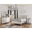 Table de chevet classique Classic Finition beige / blanc ou table de chevet 2 tiroirs argent antique