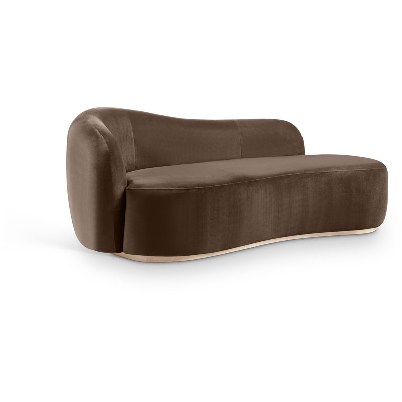 Chaise rembourrée en velours Gustavo, Velours brun