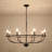Thorgard 8-Light Wagon Wheel Chandelier, Dimmable Rustic Industrial Farmhouse Light Fixture in Iron for Kitchen Island, Dining Room, Lodge-920223182-887291026