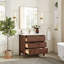 Meuble-lavabo simple 36 po avec plateau en pierre blanche Charnley-876064410