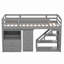 Lit mezzanine 5 tiroirs en bois massif avec bureau intégré Giffard par Harriet Bee-308926090
