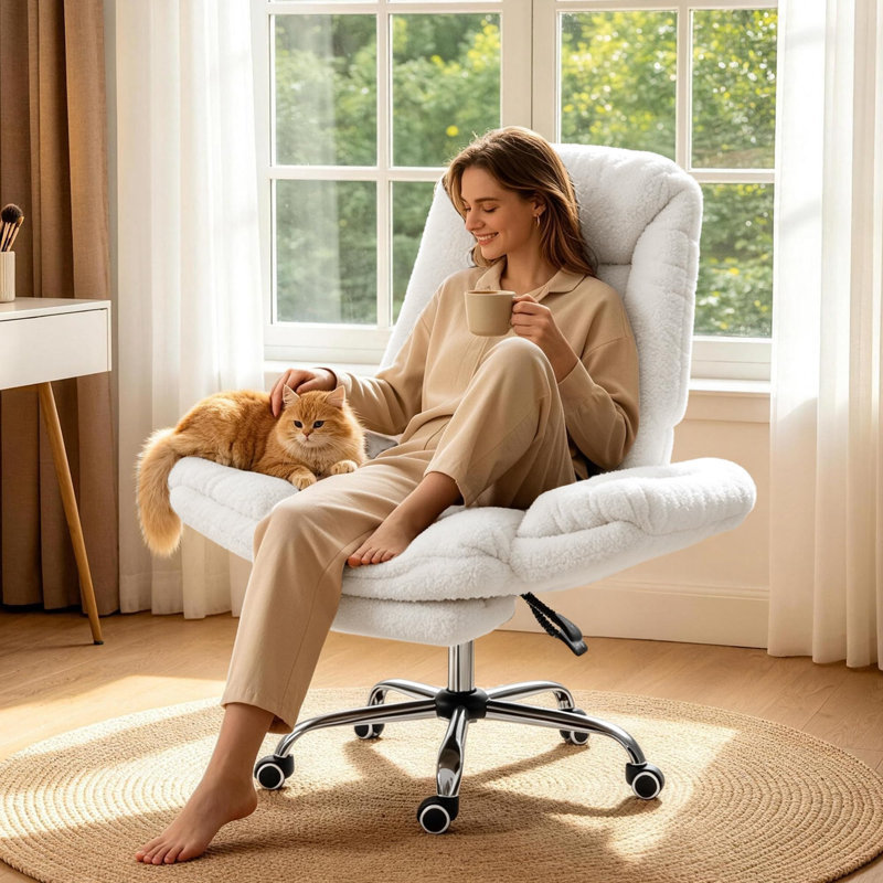 Blue Elephant Task Chair, White
