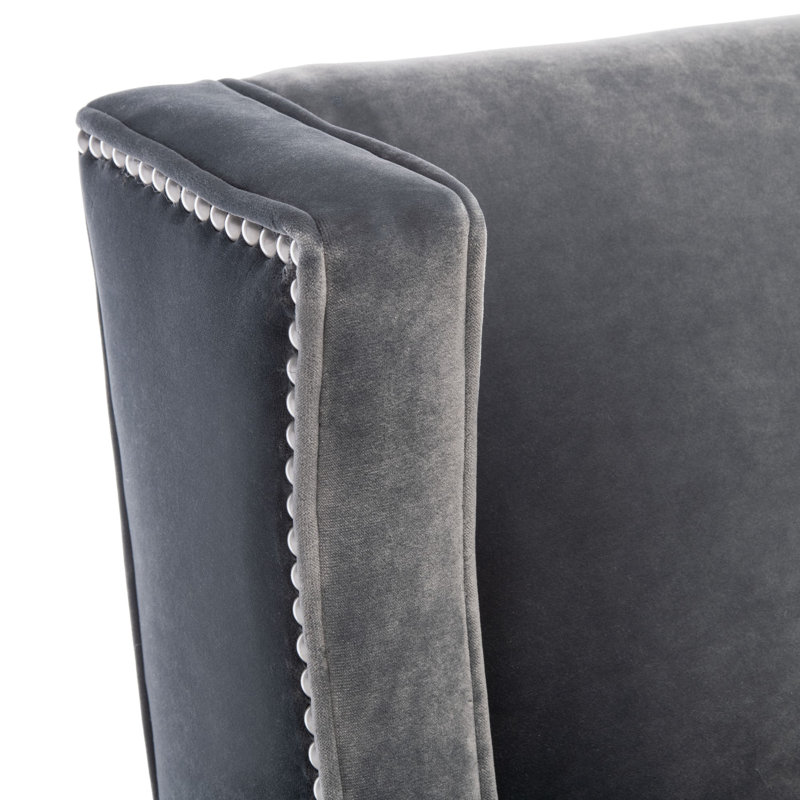 Higdon Velvet Chaise Lounge, Velvet Ash Gray