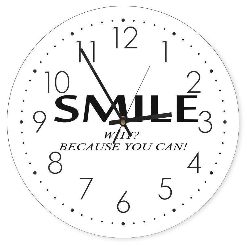 Analoge Stille Wanduhr Smile Geräuschlos