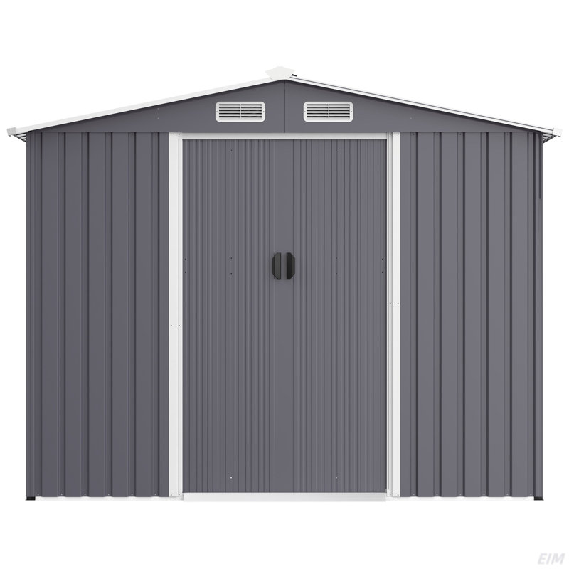 Outdoor Storage Shed Large Metal Tool Sheds, Heavy Duty Storage House With Sliding Doors With Air Vent For Backyard Patio Lawn To Store Bikes, Tools