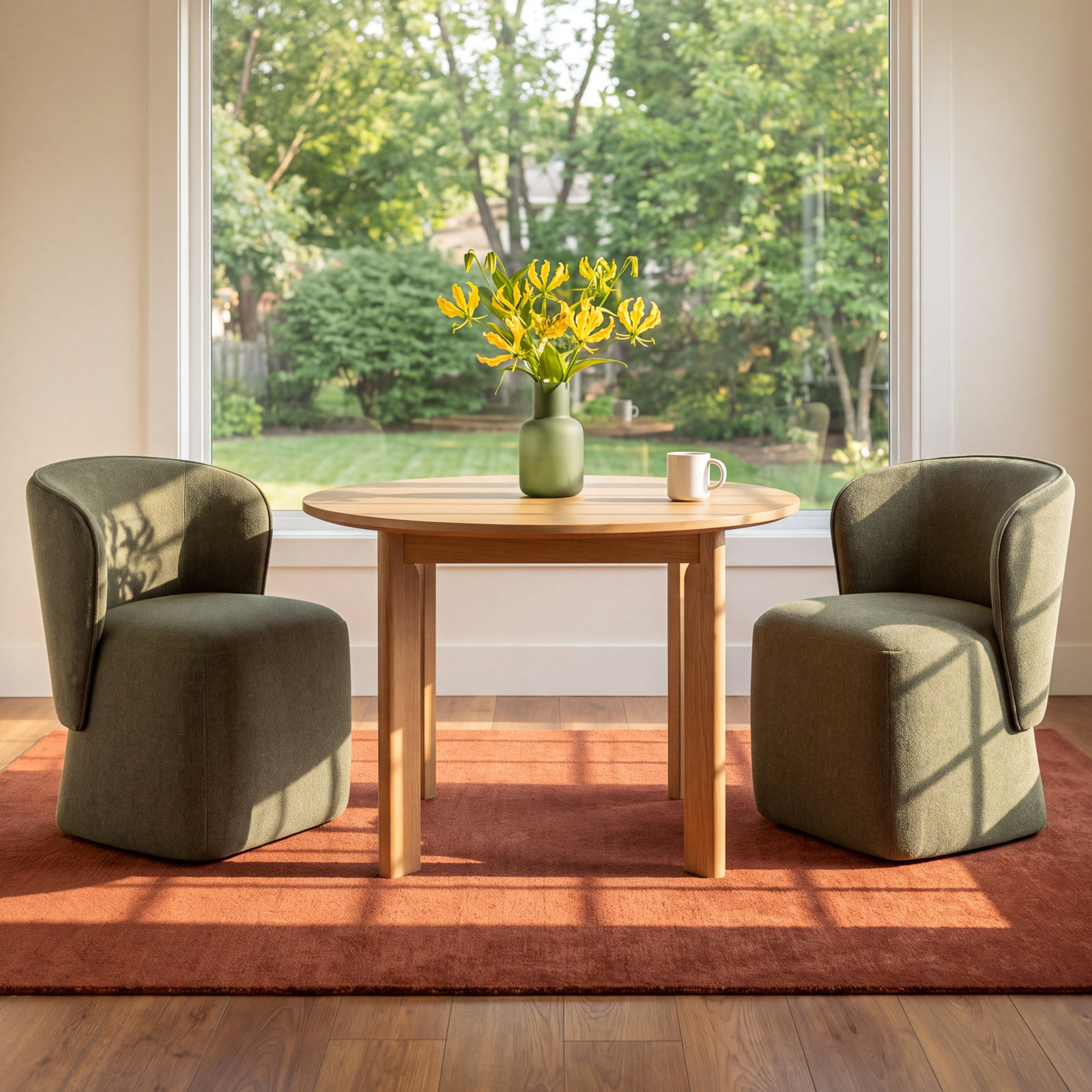 Niha Swivel Dining Chair, Nathan Hemp Tweed