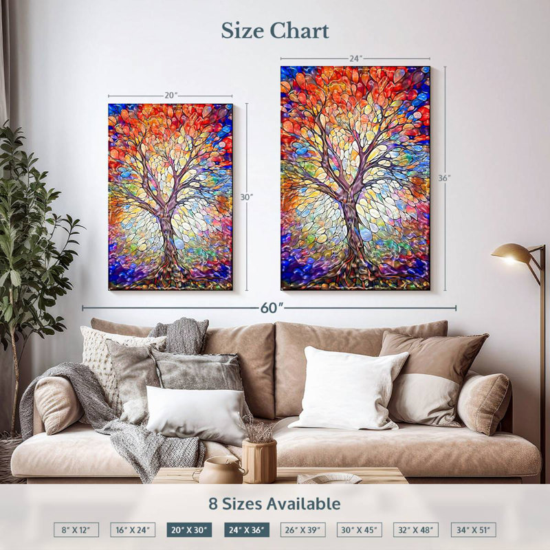 Harnek Tao Of Life - arbre de la Fresque, H 36 po x l 24 po