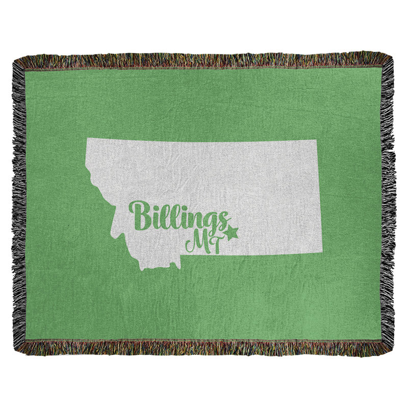 Jeté en coton billings montana, 37 po x 52 po, Vert