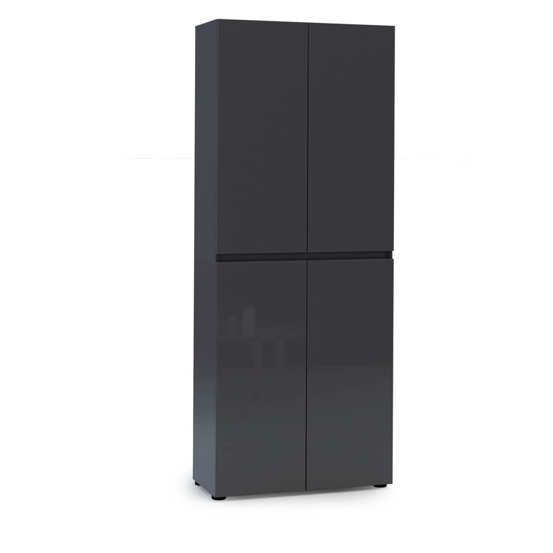 Sahad 30 Pair Shoe Storage Cabinet, Anthracite Gloss
