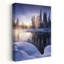 «Alaskan Winter Peaceful Serene Tranquil Pine Tree Forest Landscape», reproduction d'art murale-557747370