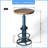 Industrial Bar Table 38.6"-44.5" Height Adjustable Swivel Round Wood Tabletop 23.6" Dia, Kitchen Dining Office Coffee Bistro Pub Table