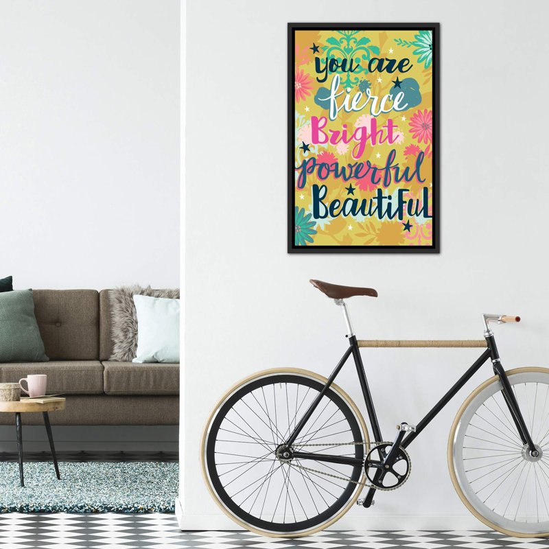 «Everyday Sassy Says IV» par Lisa White boutons - reproduction d'art textuel, Toile avec cadre noir patiné, Pas de tapis