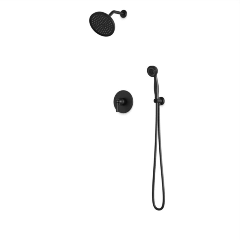 Classic 2-Way Pressure Balance Shower Trim Kit With Hand Held Shower Matte Black, Matte Black