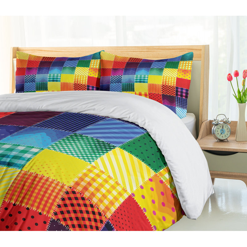 Ambesonne Farmhouse Modern & Contemporary Geometric Shapes Duvet Cover Set