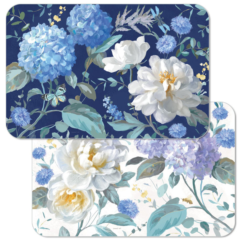 Ensemble de 4 napperons de table en plastique CounterArt Spring Morning Blooms