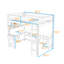Lit mezzanine double avec DEL, station de charge et tablettes de rangement-643207911