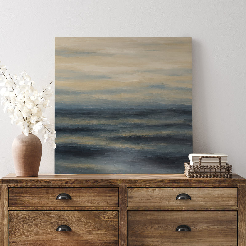 Impression sur toile, impression de plage de l'océan pour le décor du salon, H 12,8 po x l 12,9 po, Toile tendue
