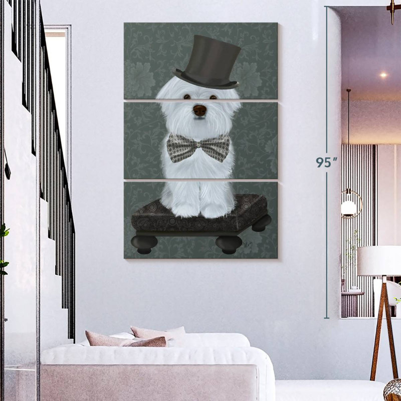 Brampt Maltese With Top Hat, 74" H x 48" W