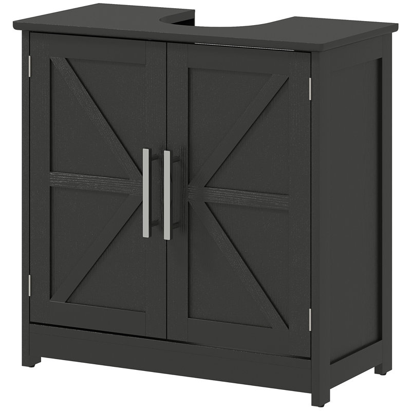 Pedestal Sink Storage Cabinet, Bathroom Sink Cabinet With 2 Barn Doors And Adjustable Shelf (Without Washbasin)