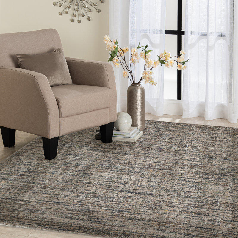 Hannaford Area Rug, Rectangle 5' x 7'6", Blue/Gray
