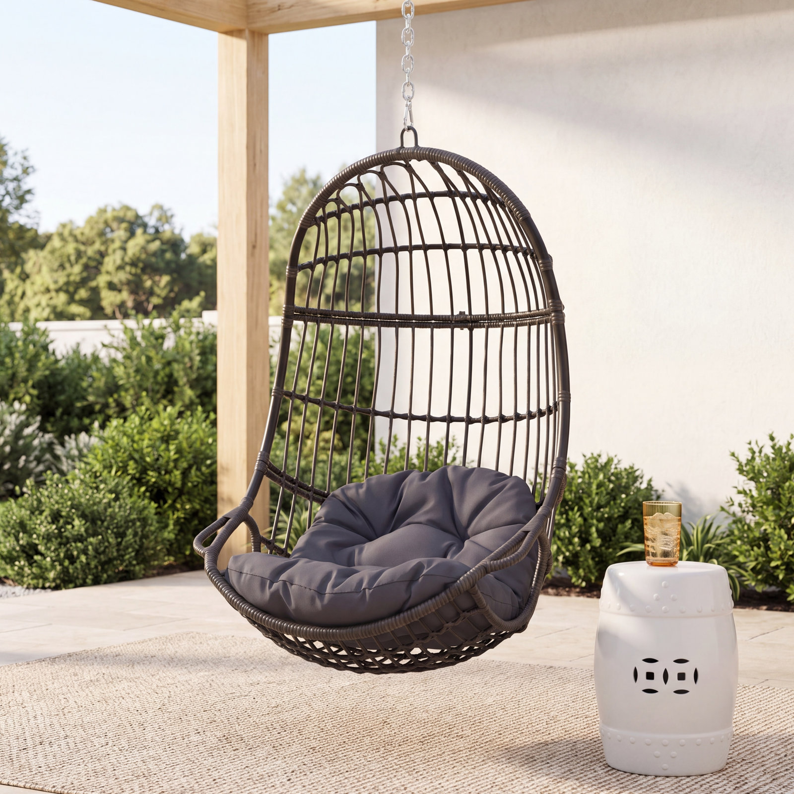 Chiarella Swing Chair, Dark Gray, Dark Gray