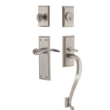 Nostalgic Warehouse New York Plate S Grip Handleset with Single Cylinder Deadbolt and Swan Lever
