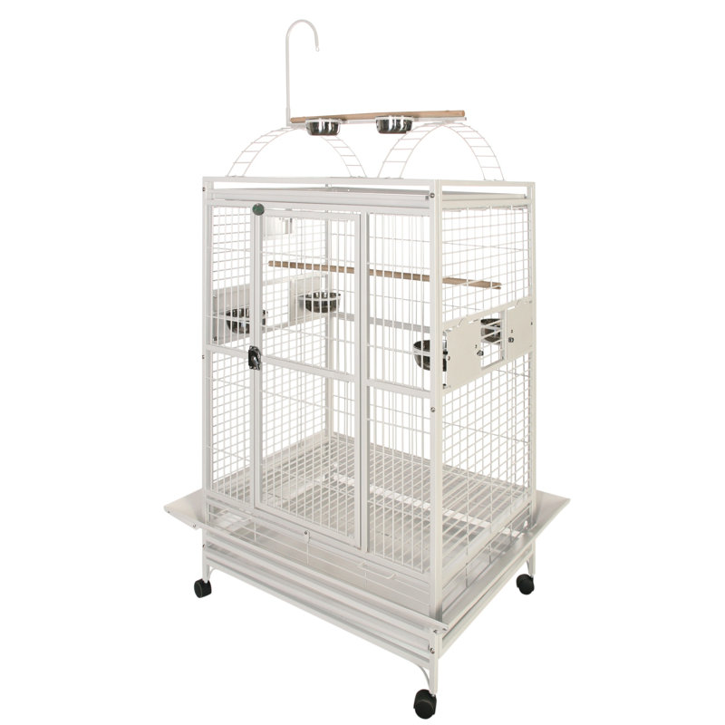 Grande cage à oiseaux blanche, Blanc pur, 66" H x 32" W x 23" D