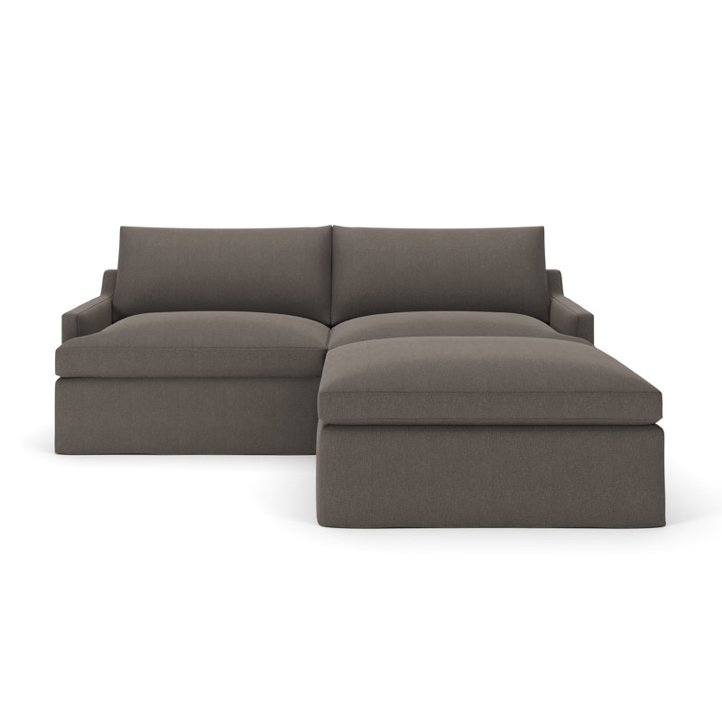 Wrenley 3-Piece Slipcovered Modular Sectional, Drusky Charcoal Sustain® Basketweave