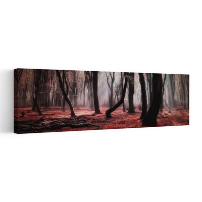 Misty Autumn Forest by Saskia Dingemans - Wrapped Canvas Panoramic Print