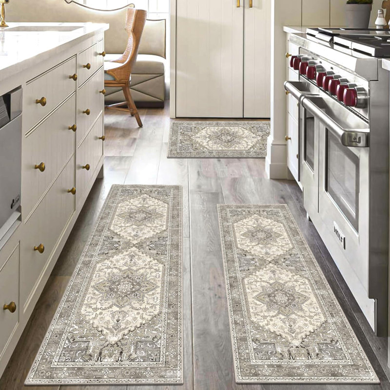 Ensembles de 3 tapis de cuisine Boho