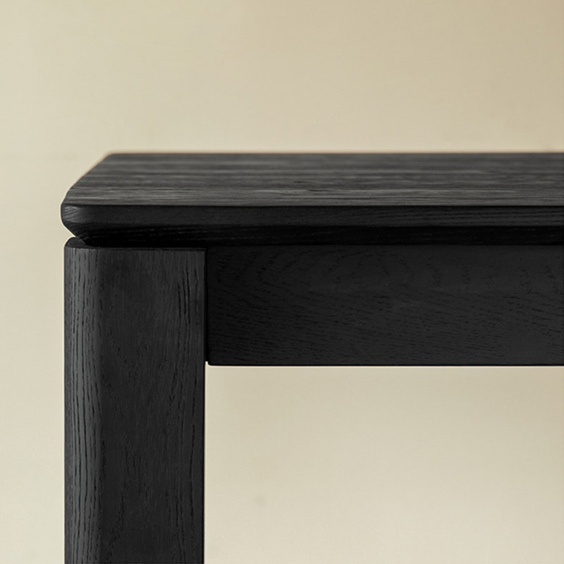 Black Rectangular Solid Wood Dining Table, 29.53"H x 55.12"L x 31.5"W, Black